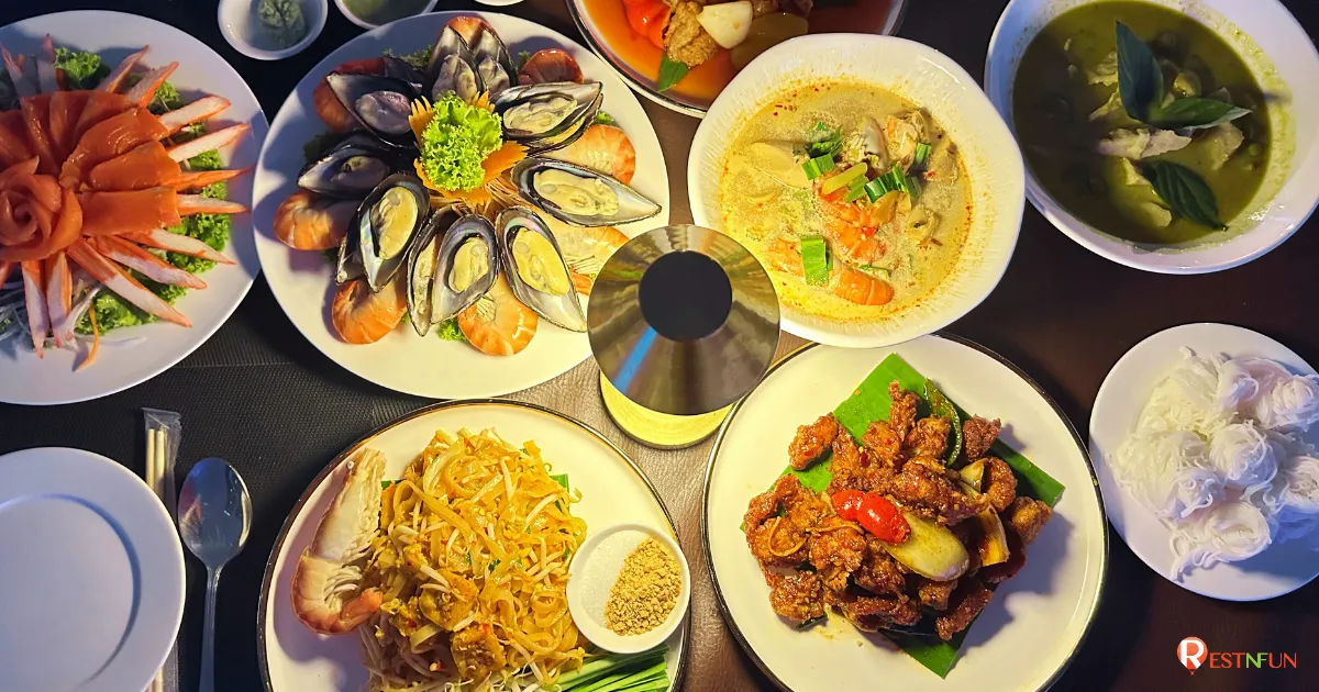อาหารบนเรือดินเนอร์เจ้าพระยายูนิคอร์น ครูซ อร่อยมาก